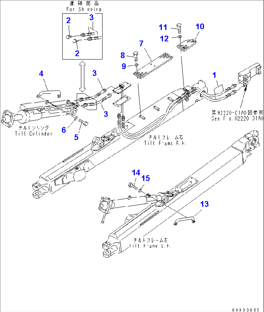 BLADE TILT PIPING (COLD WEATHER (B) SPEC.)(#65275-)