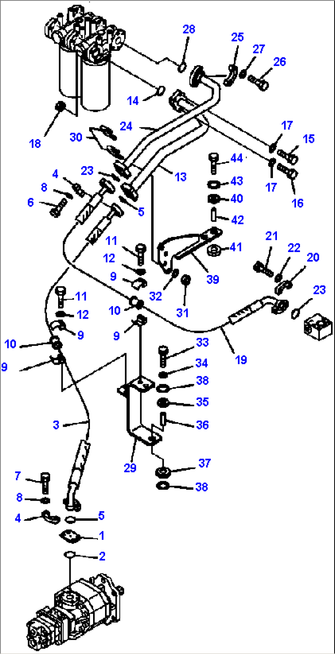 H3310-01A0 HYDRAULIC PIPING TRANSMISSION TO PUMP