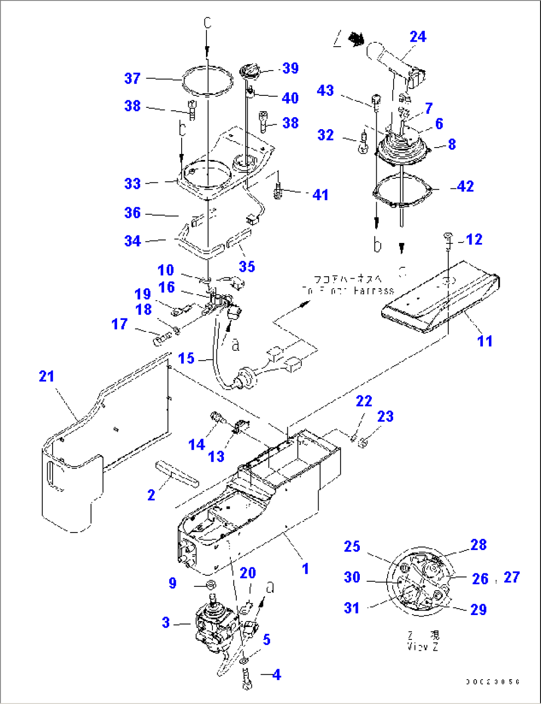 FLOOR FRAME (TRAVEL CONTROL) (LEVER AND CONSOLE L.H.)