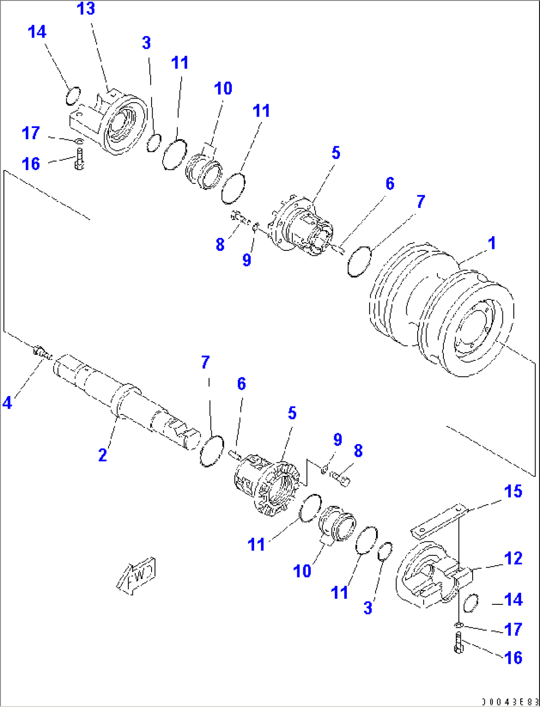 TRACK ROLLER (DOUBLE) (COLD WEATHER (A) SPEC) (R.H.)