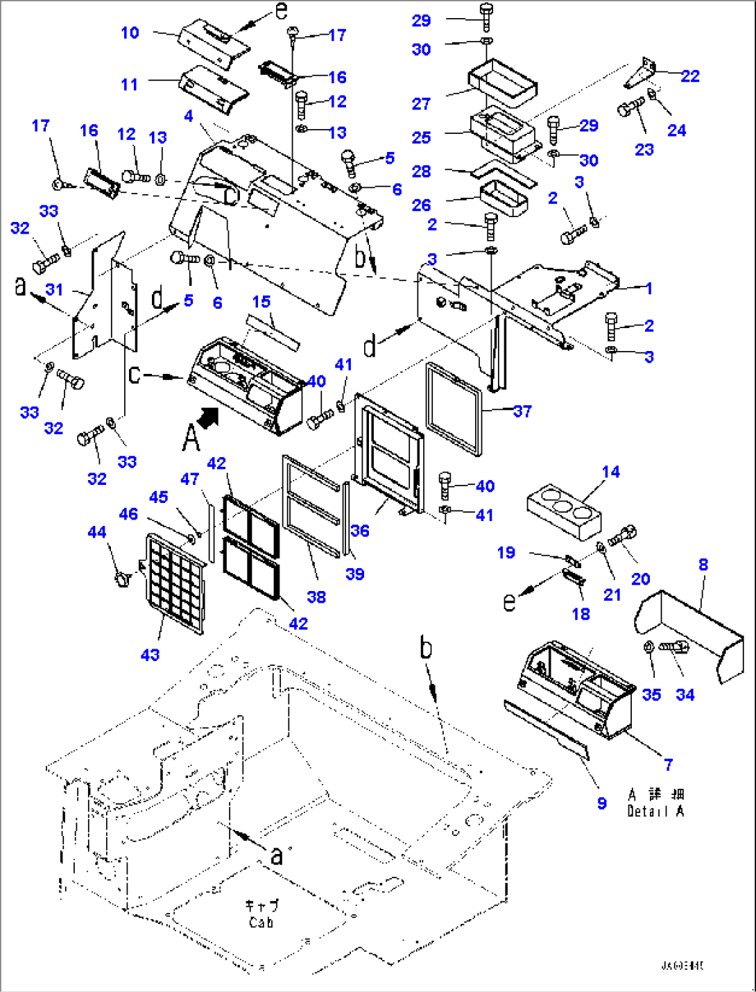 ROPS Cab, Air Conditioner Duct, Rear (#1001-)