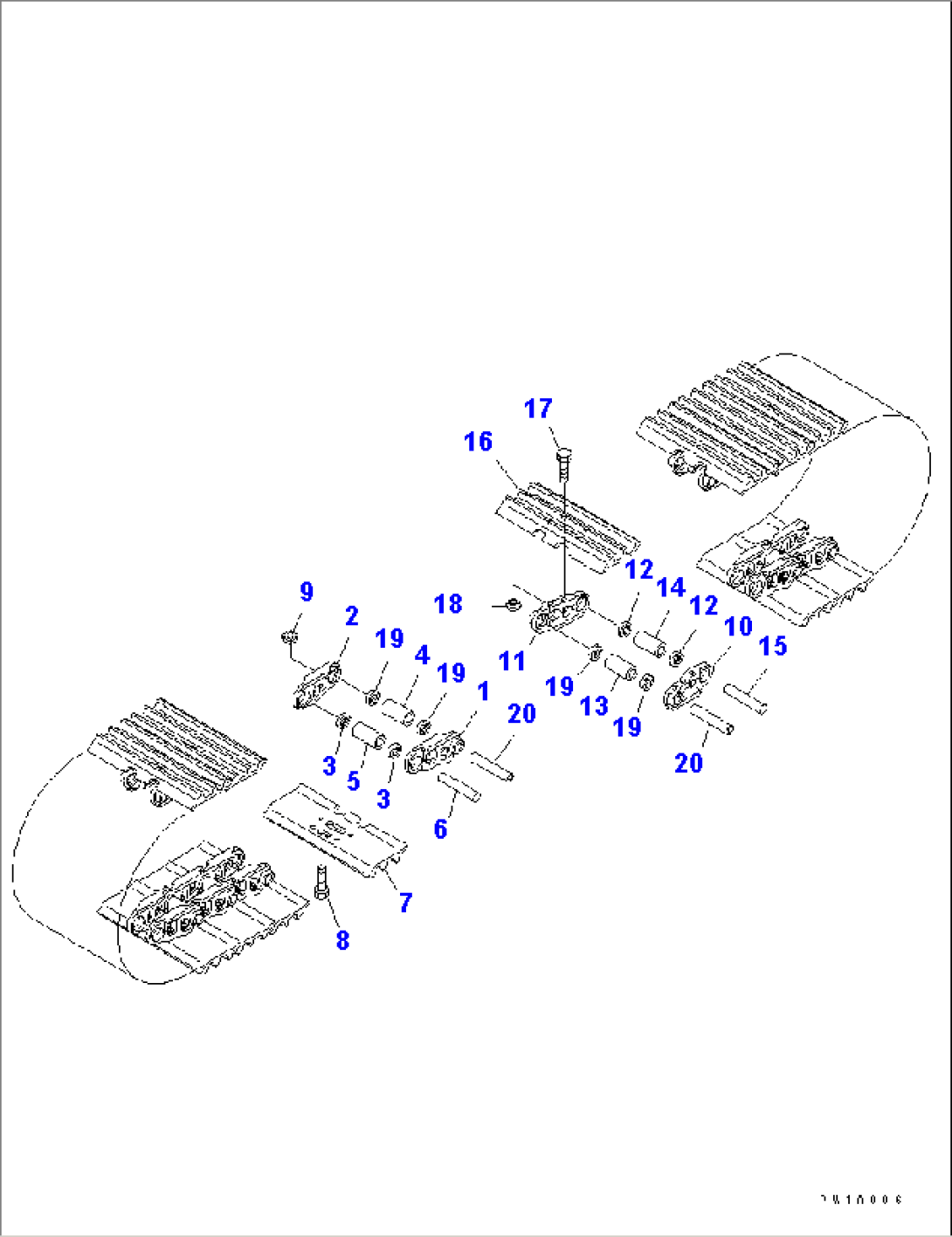 TRACK SHOE (TRIPLE GROUSER WITH HOLE) (600MM WIDE) (#B31800-B32263)