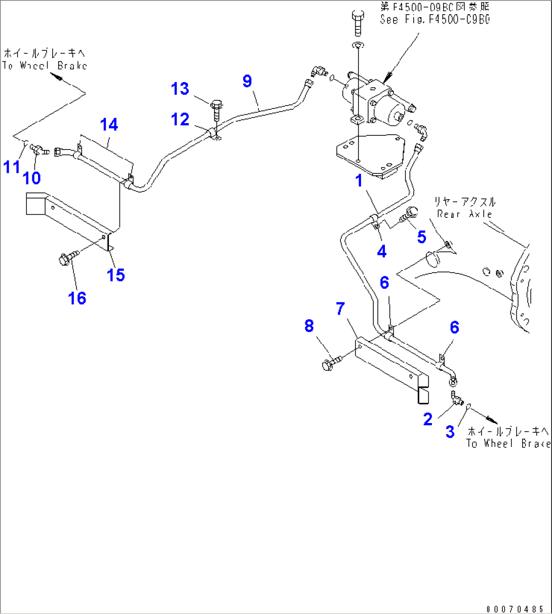 REAR AXLE (BRAKE PIPING)(#52406-)