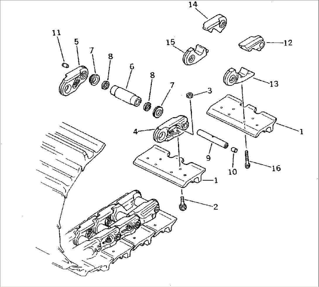 TRACK SHOE (LUBRICATE TYPE) (SEMI-DOUBLE GROUSER)(#15001-16448)