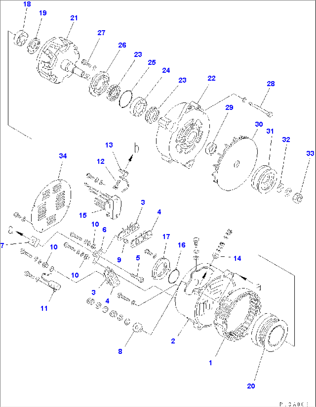 ALTERNATOR (FOR 75A ALTERNATOR) (WITH HARDENING PULLEY) (INNER PARTS)