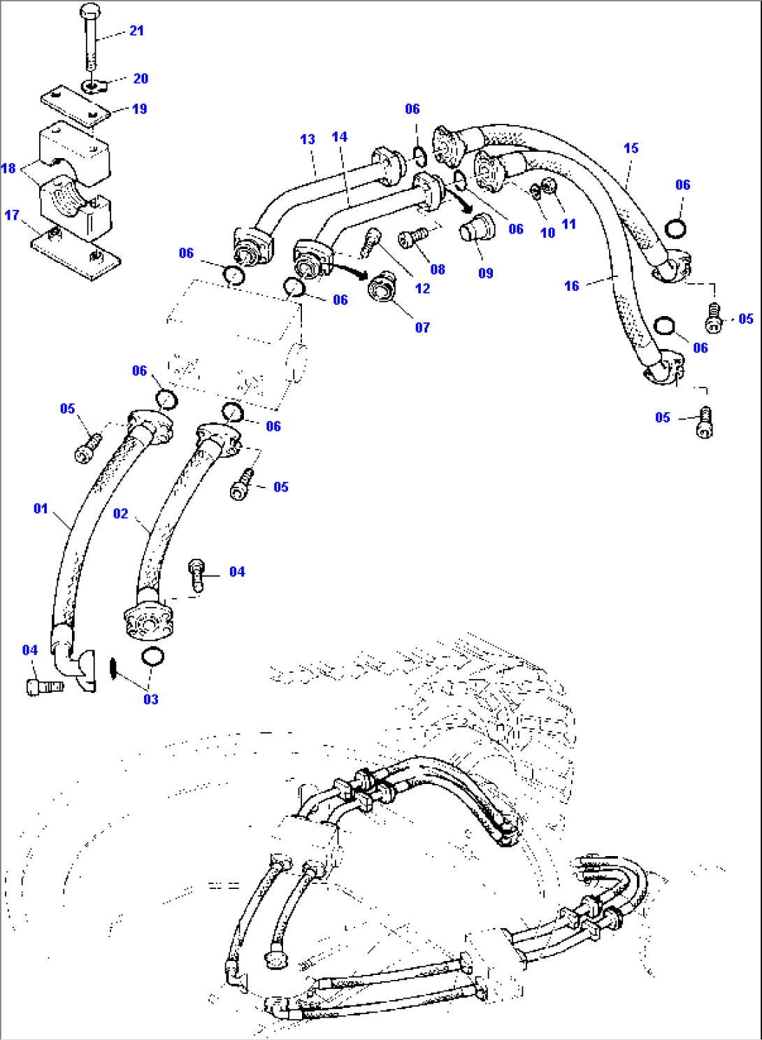 Hydr. System - Undercarriage, Pressure Lines