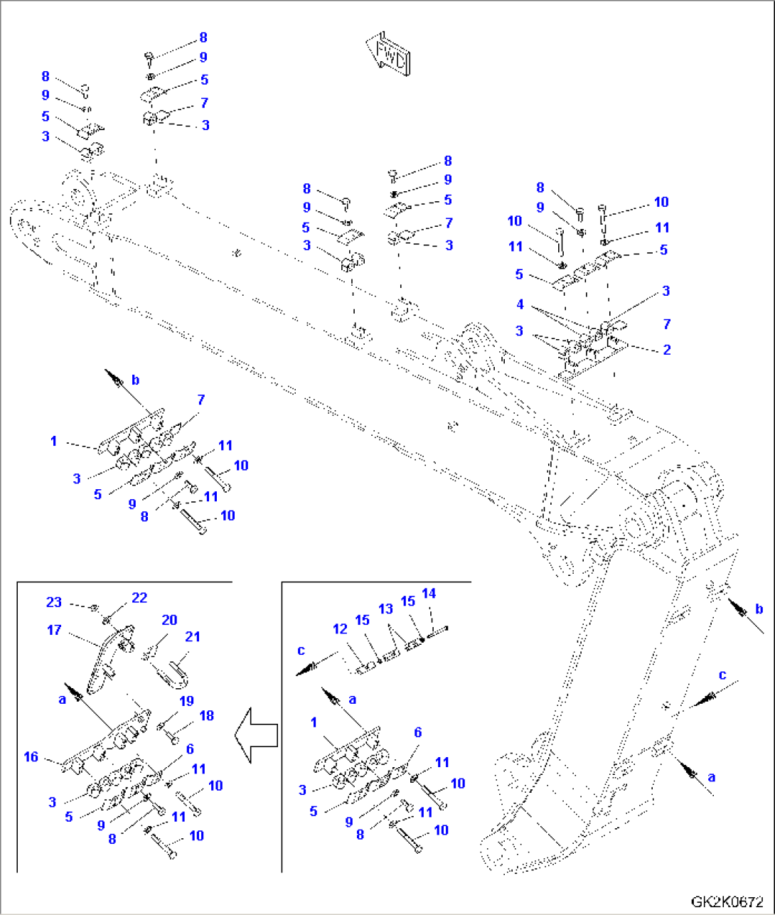 TWO-PIECE BOOM - ONE ATTACHMENT (CLAMPS)