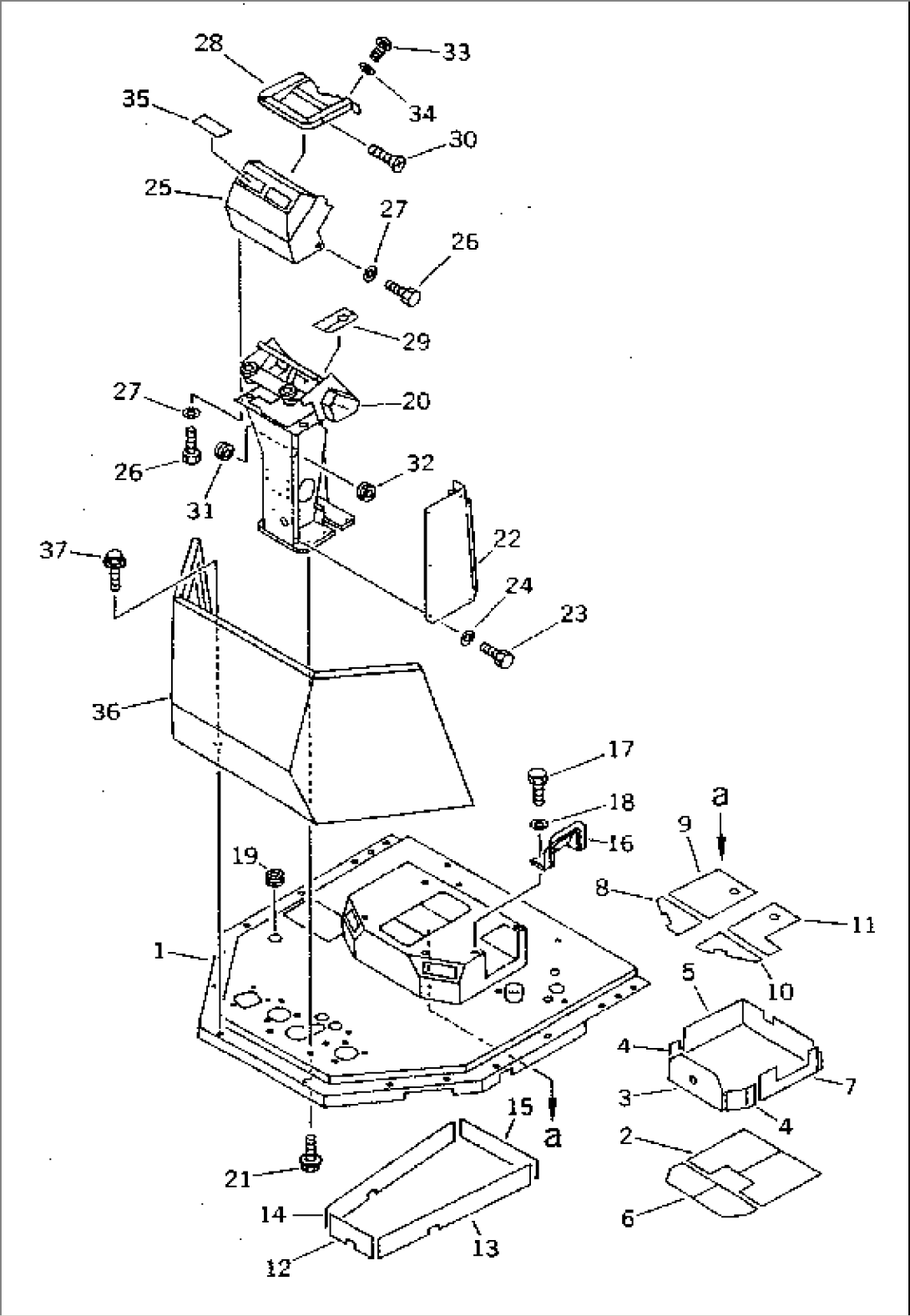 FLOOR FRAME AND DASHBOARD (WITHOUT CAB) (TUNNEL SPEC.)(#10865-)