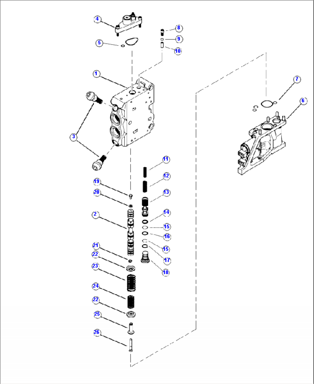 H0120-12A0 MAIN CONTROL VALVE ACCUMULATOR/LATERAL TILT/CLAMP SECTION