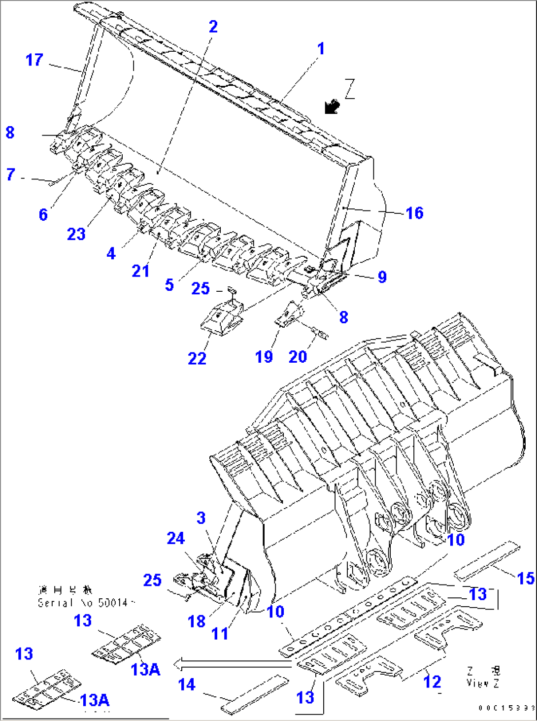 BUCKET¤ 18M3 (FOR LIME) (WITH TOOTH) (FOR HIGH LIFT ARM)