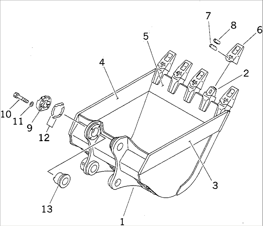 BUCKET¤ 2.2M3¤ 1715MM (VERTICAL PIN TYPE) (WITH ADJUSTING)