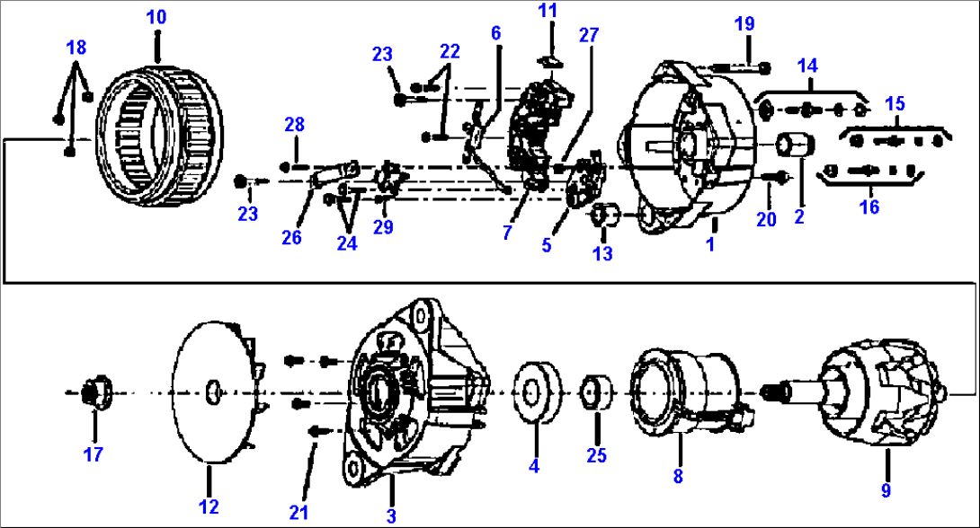 FIG. B0020-01A2 ALTERNATOR - 75 A