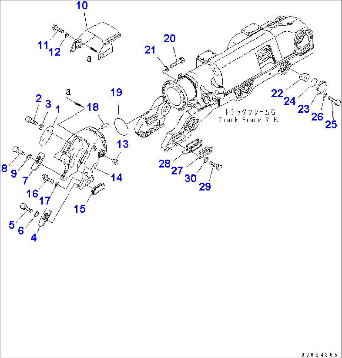 TRACK FRAME (IDLER YOKE) (R.H.) (COLD WEATHER (B) SPEC.)(#25001-26110)