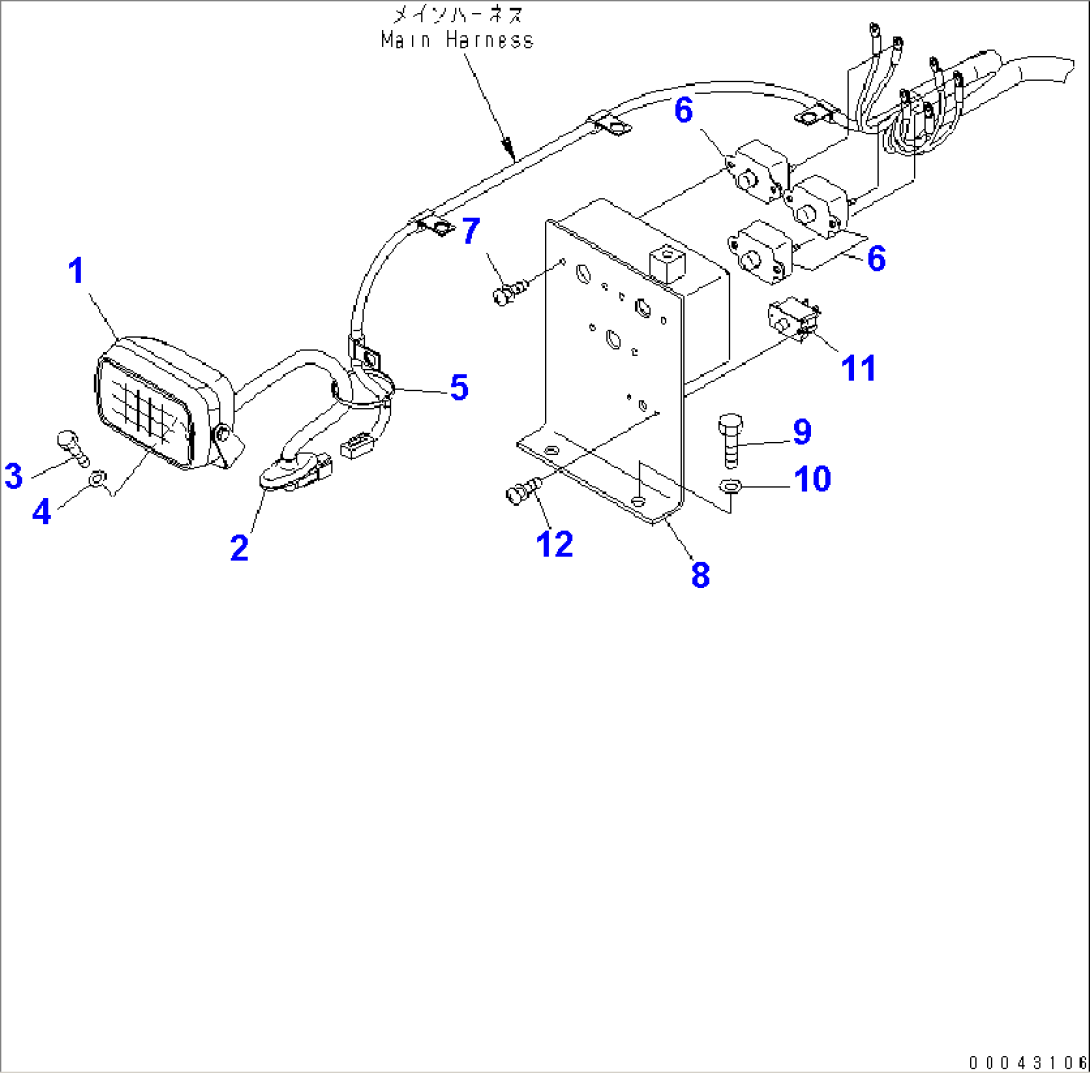 WIRING (WORKING LAMP AND CIRCUIT BREAKER)(#30001-30021)