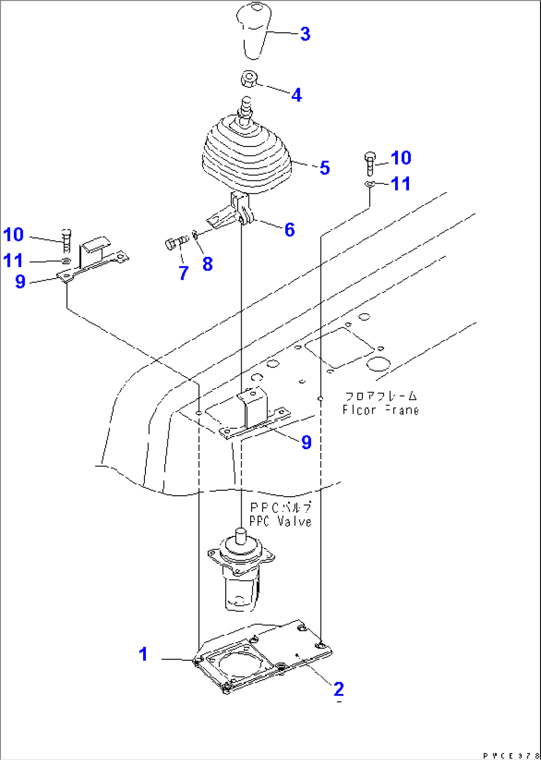FLOOR FRAME (BLADE CONTROL) (EC SPEC.)(#65275-)