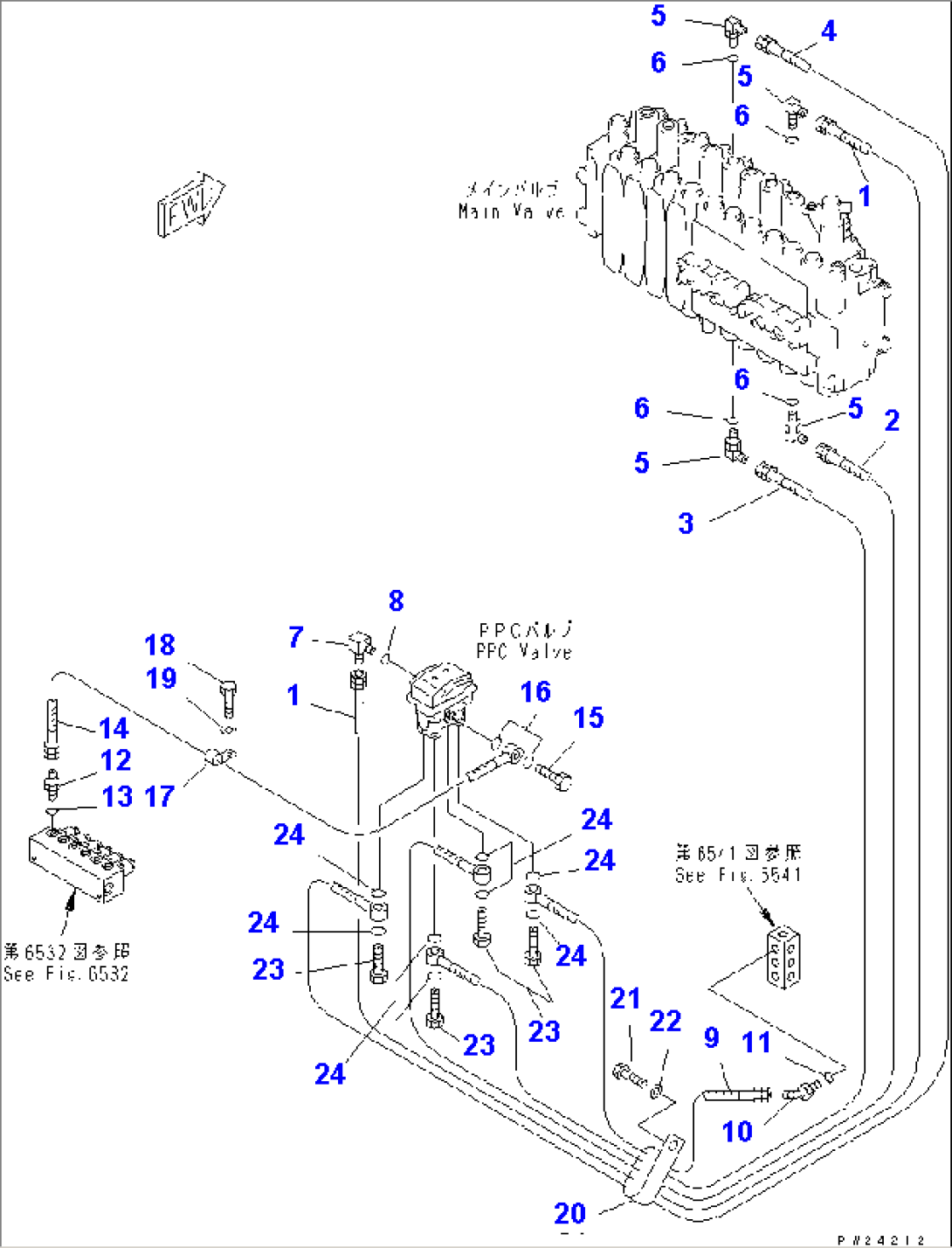 FEEDER CONVEYOR PIPING (7/11) (TRAVEL P.P.C. VALVE LINE)(2/2)