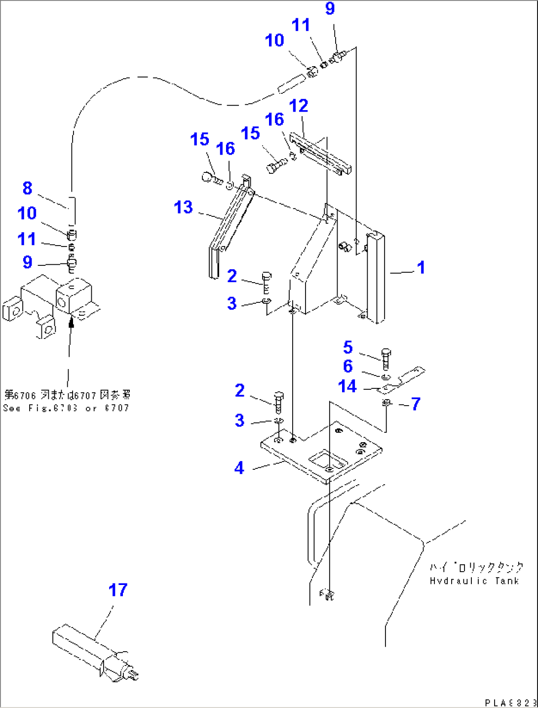 WORK EQUIPMENT CONTROL LEVER (2/2) (WITH STEEL CAB) (FRO SINGLE LEVER)