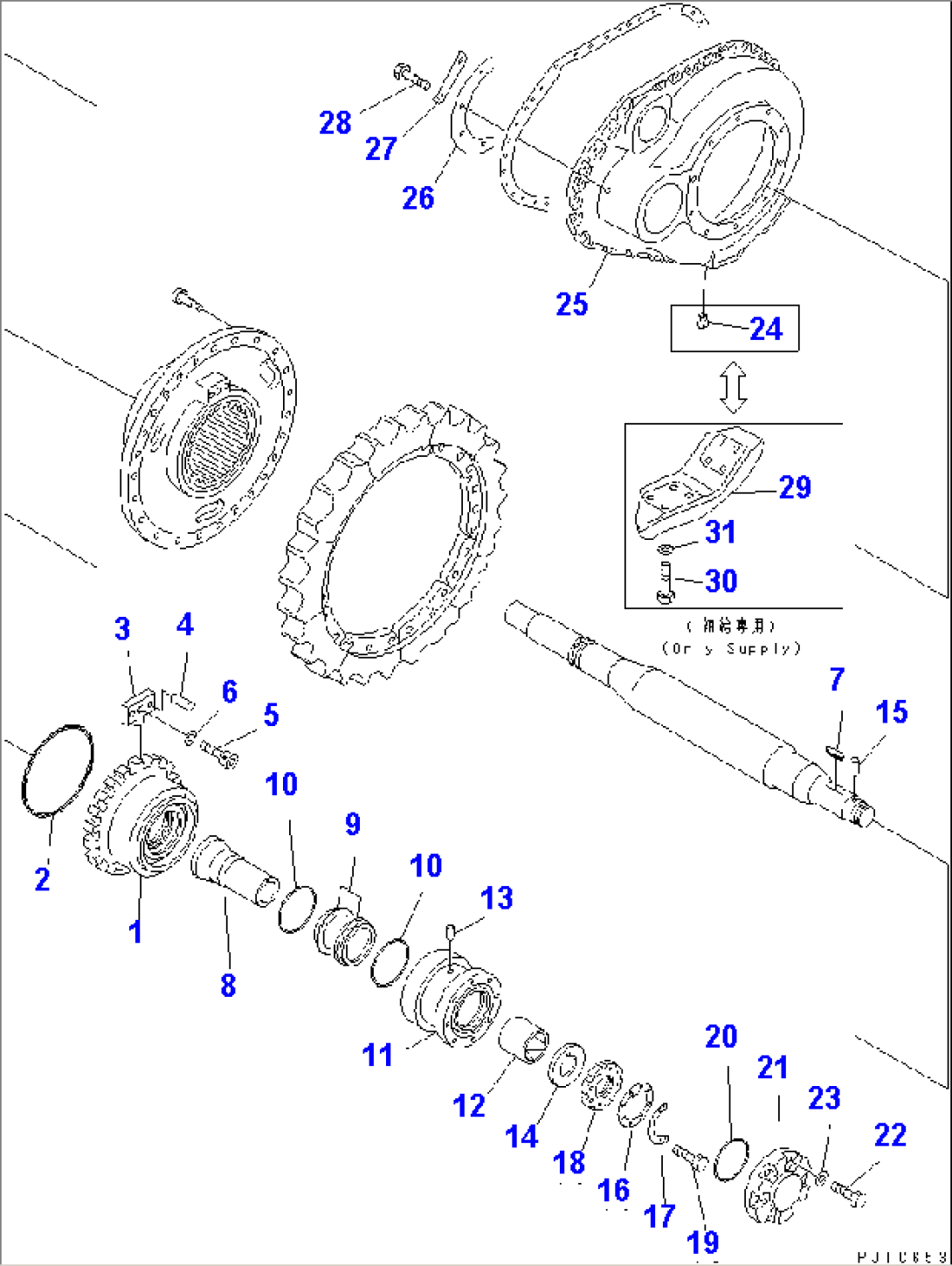 SPROCKET HUB AND SUPPORT
