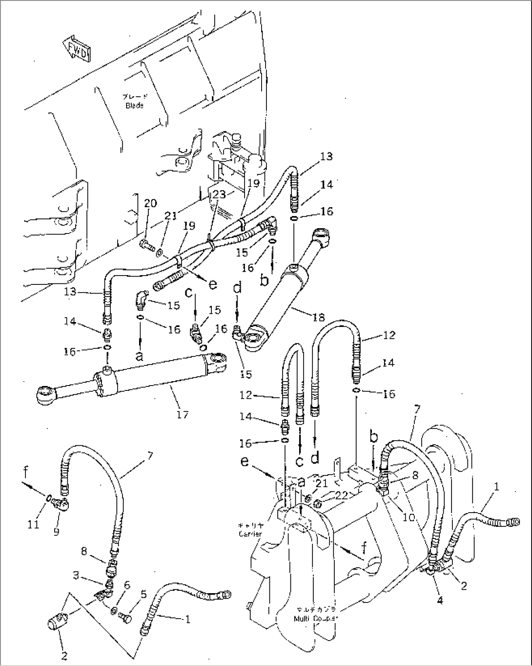 POTCH AND ANGLE SNOW PLOW (ANGLE CYLINDER LINE) (WITH HYDRAULIC MULTI COUPLER)(#(005)-)