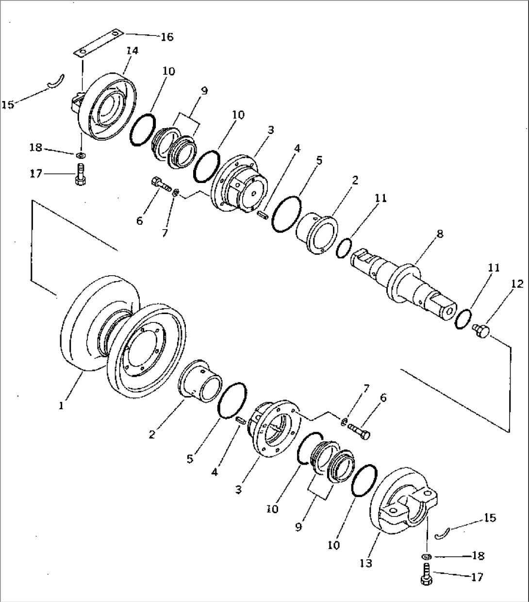 TRACK ROLLER (FOR RUBBER SHOE SPEC.)(#3001-3565)