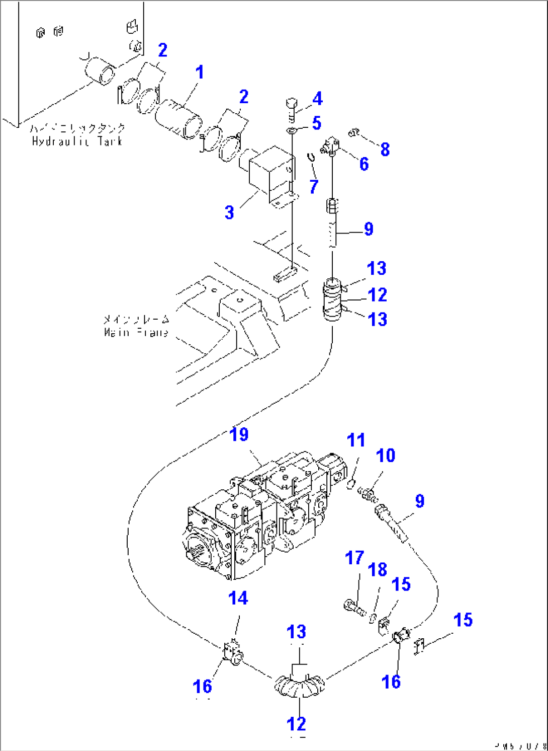 HYDRAULIC PIPING (TRAVEL PUMP SUCTION LINE)