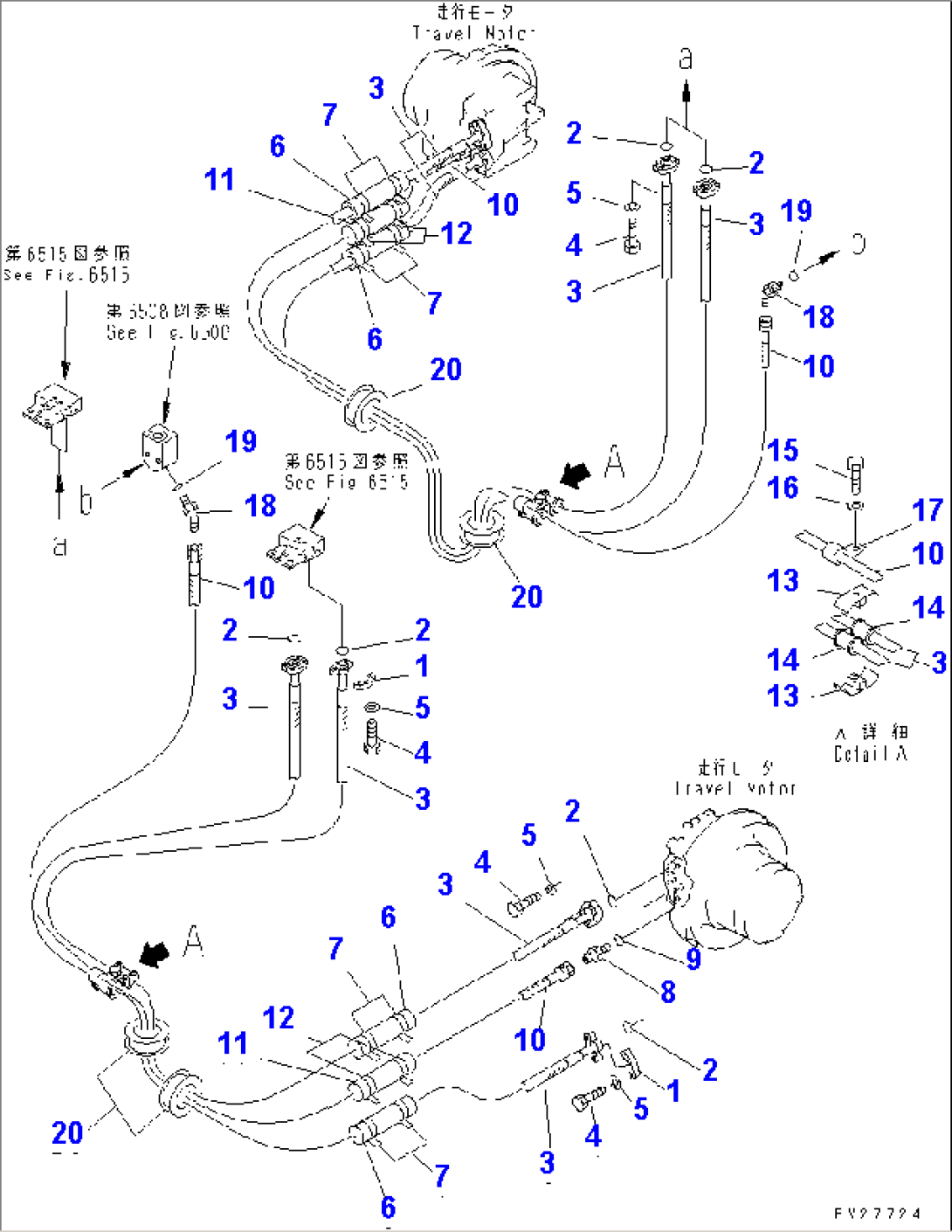 TRAVEL CONTROL PIPING(#1012-)