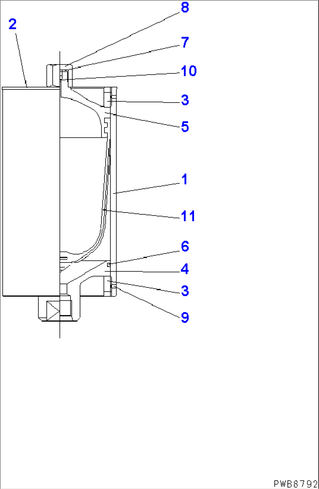 ACCUMULATOR (CAPACITY OF GAS 3000CC) (INNER PARTS)