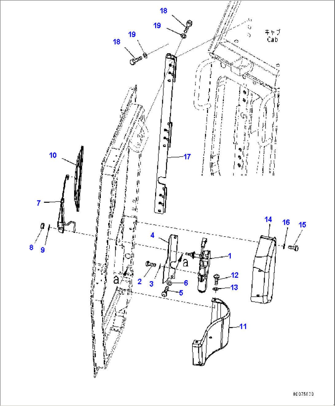 Cab, Door Wiper (2/2) (#20003-)