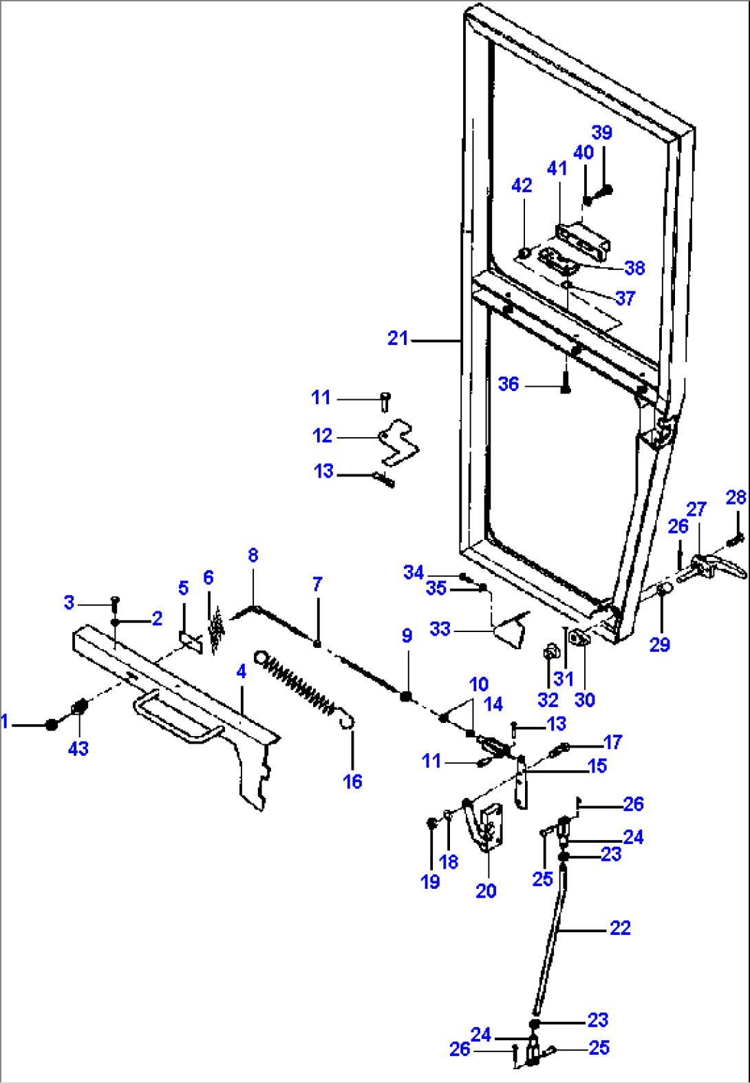 FIG. K5190-01A5 L.H. DOOR - FULL HEIGHT CAB - S/N 202844 AND UP