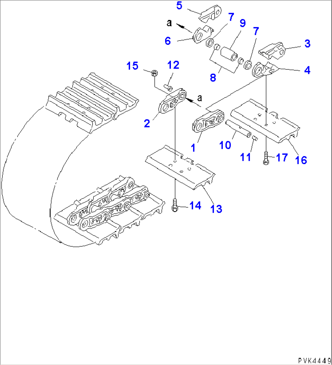 TRACK SHOE (LUBRICATE TYPE) (SEMI-DOUBLE GROUSER) (340MM WIDE)(#61001-61074)