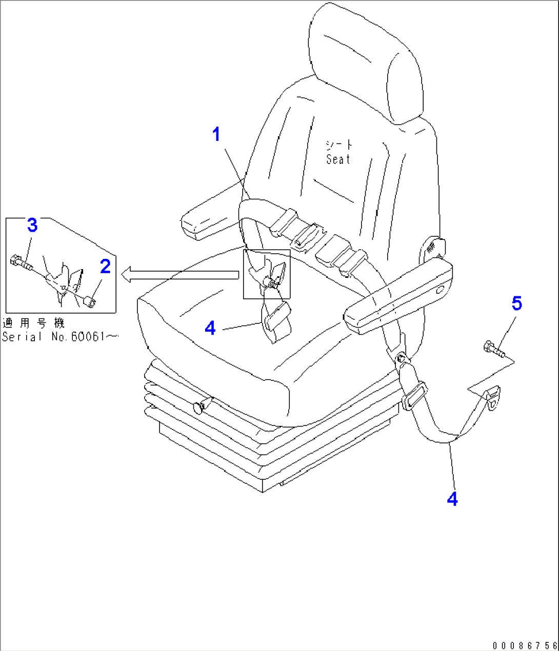 SEAT BELT (78MM)(#60001-)