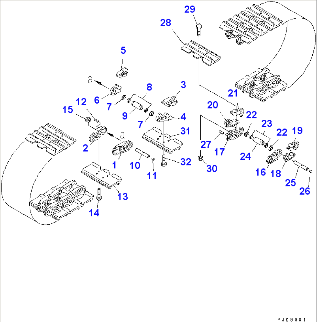 TRACK SHOE (LUBRICATE TYPE) (SINGLE GROUSER) (660MM WIDE) (WITH A.R. LINK AND BUSHING)(#60942-65000)