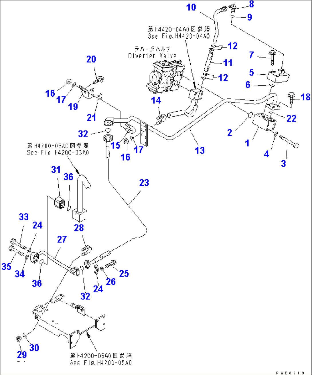 EMERGENCY STEERING PIPING (PILOT LINE)(#50001-51074)