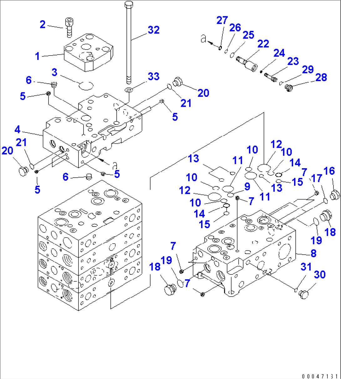 MAIN VALVE (2 SPOOL) (FOR E.C.S.S.) (1/9)(#55001-)