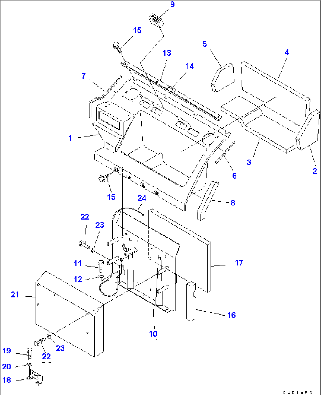 SEAT REAR COVER (WITHOUT AIR CONDITIONER)(#K32001-)