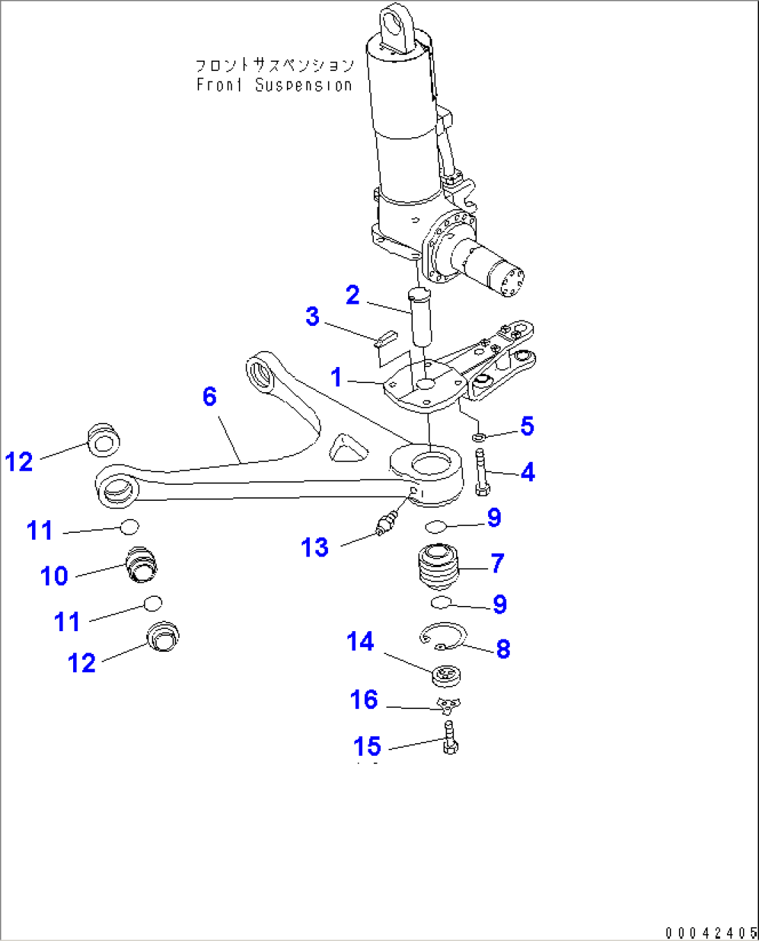 FRONT AXLE (L.H.) (KNUCKLE AND ARM LEVER)(#3001-)