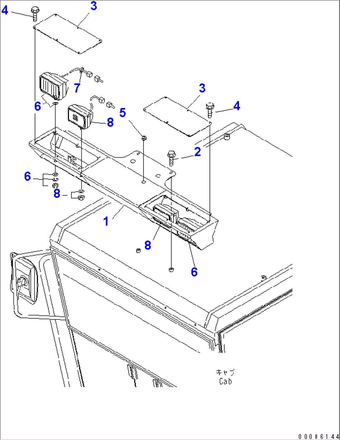 FRONT LIGHT (CAB MOUNTING) (FOR ANGLING OR V-TYPE SNOW PLOW)