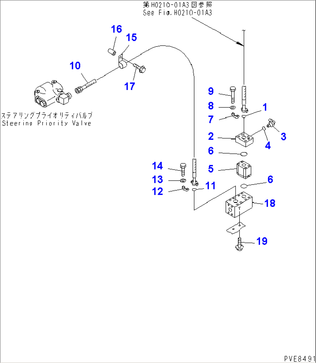 HYDRAULIC PUMP (PUMP TO STEERING PRIORITY VALVE LINE) (WITH EMERGENCY STEERING) (FOR 4-SPEED)(#54104-)