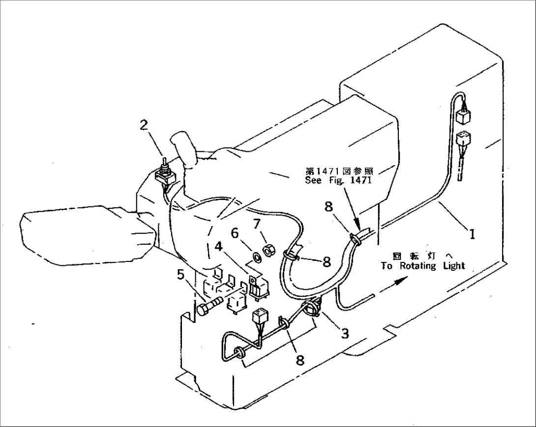 SWING FLASHER WIRING (CAB SIDE) (FOR WRIST CONTROL)