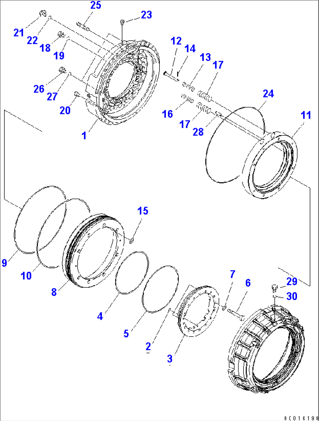 REAR AXLE (REAR WHEEL BRAKE) (L.H.) (1/3)(#7060-)