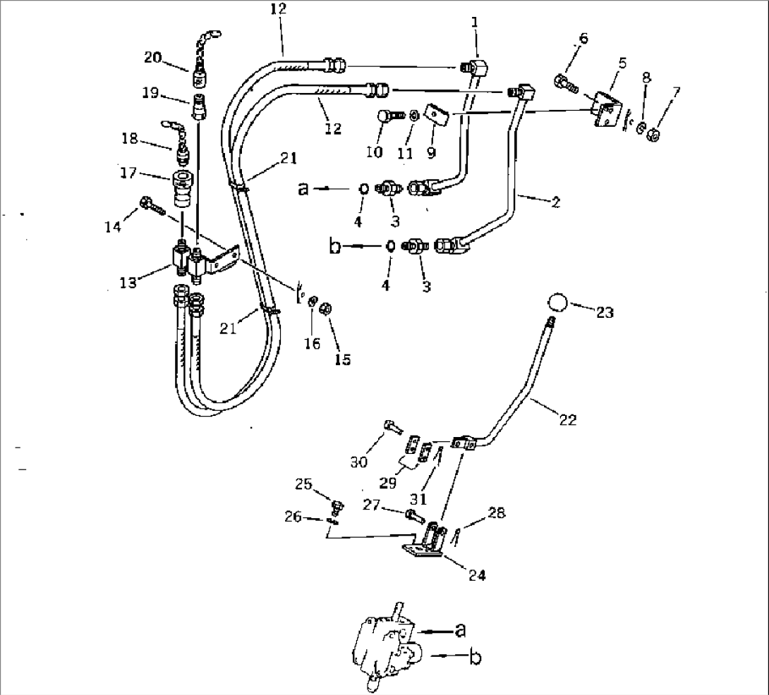 HYDARULIC PIPING AND CONTROL LEVER