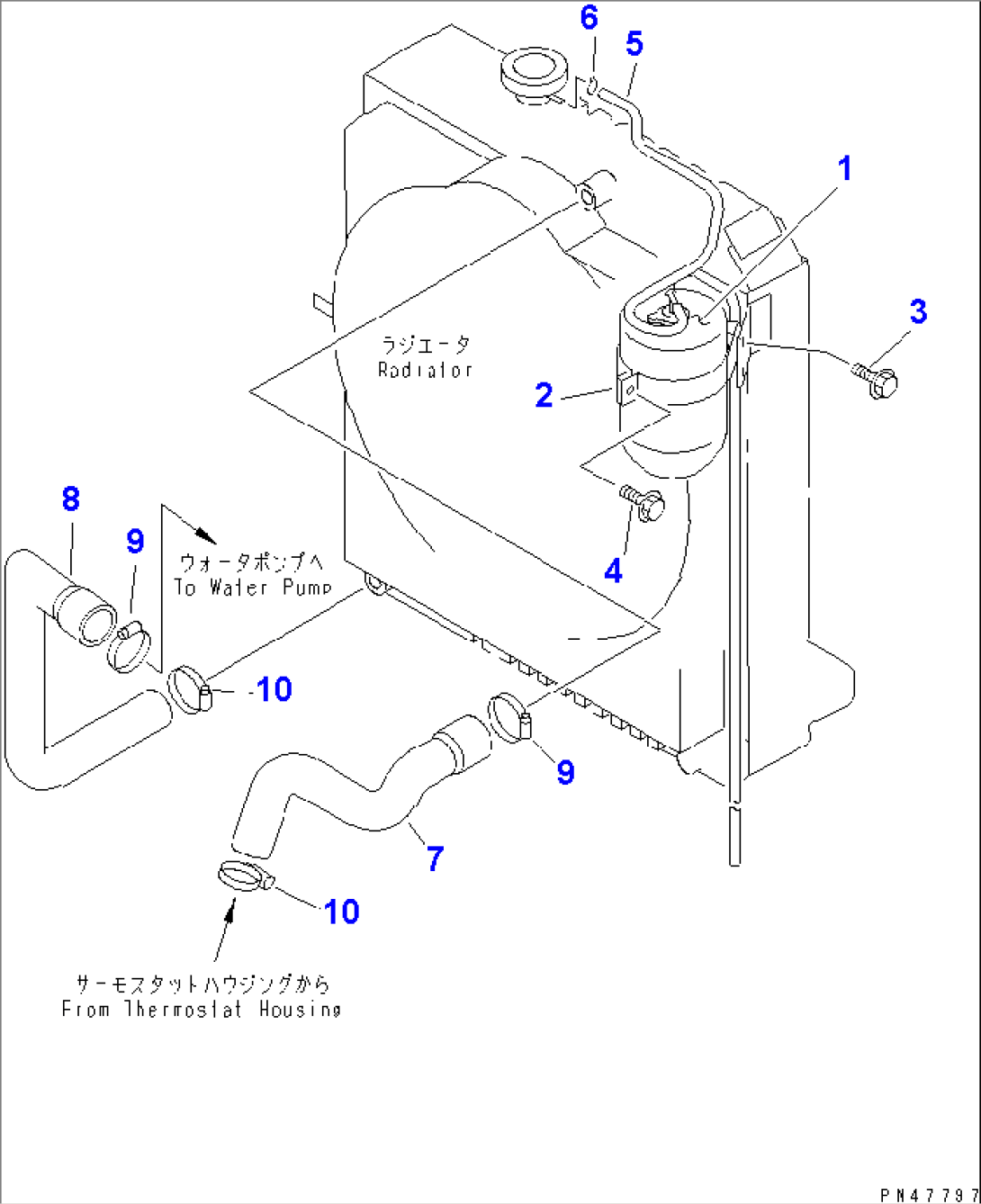 RADIATOR PIPING (FOR ANTI CLOG RADIATOR)(#60001-)