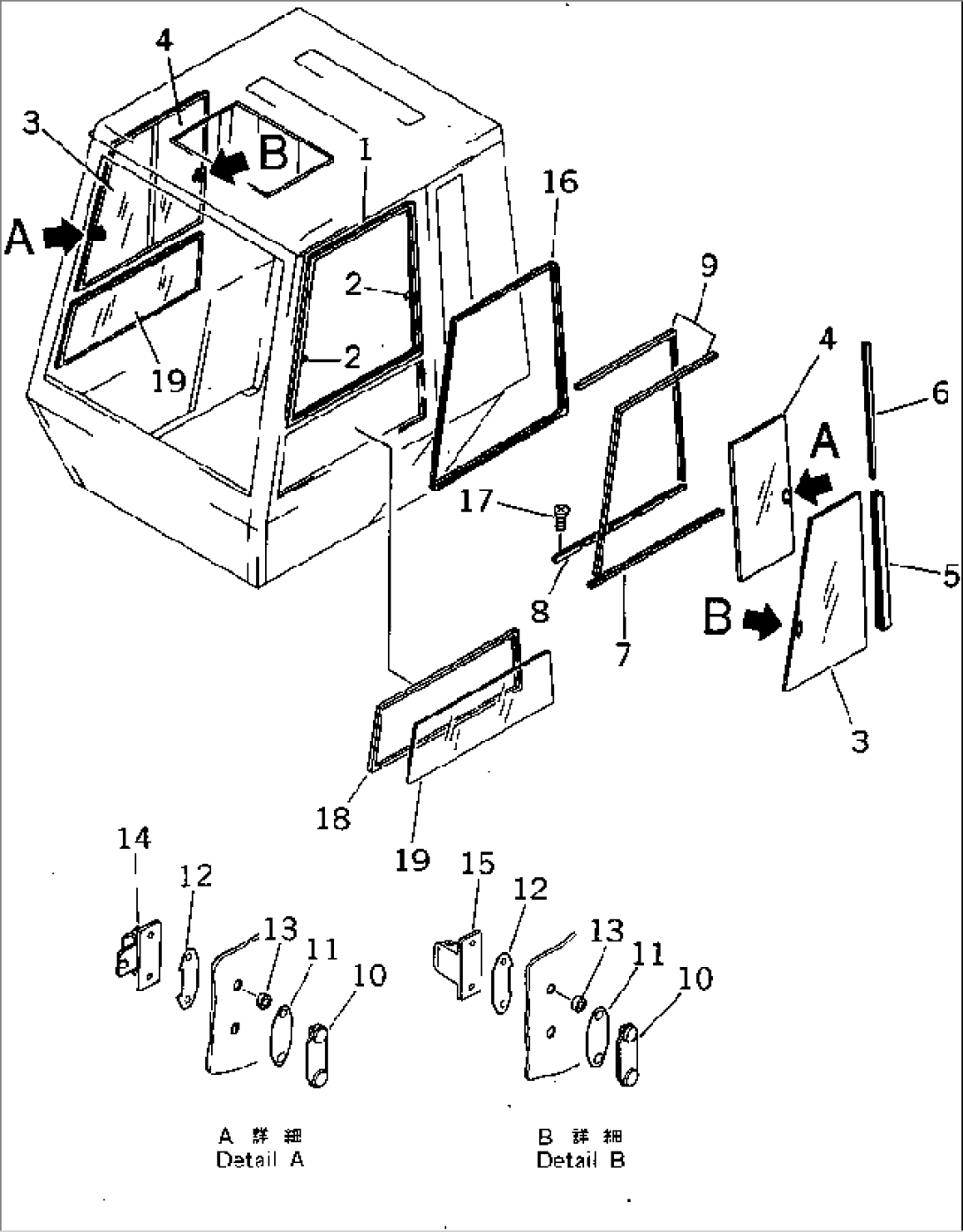 STEEL CAB (WITH ROOF DOOR TYPE) (5/10) (FOR JAPAN)