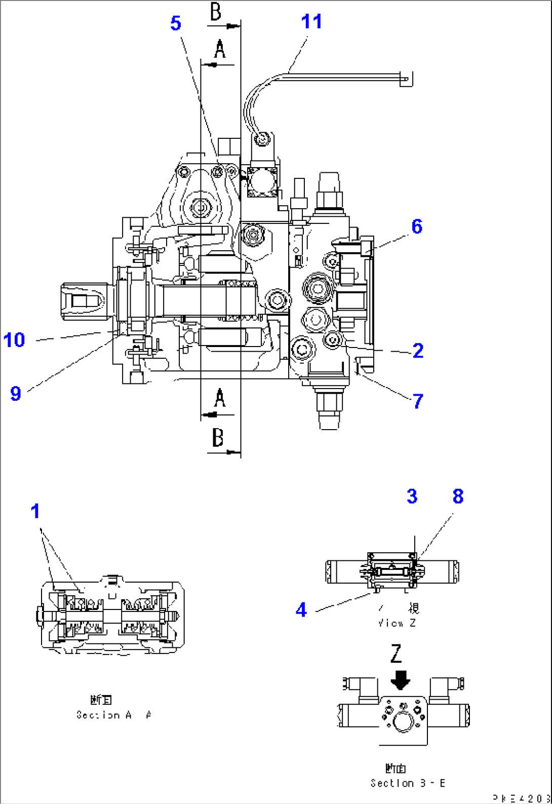 HST PUMP (INNER PARTS¤ 4/7)(#10001-11506)