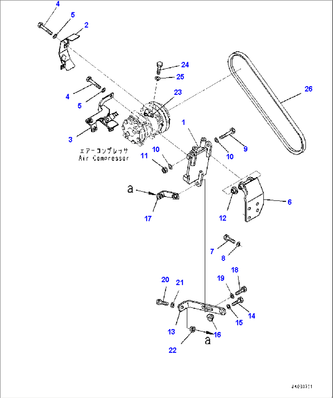 Air Conditioner Compressor Mounting and Piping, Piping (#80001-80040)