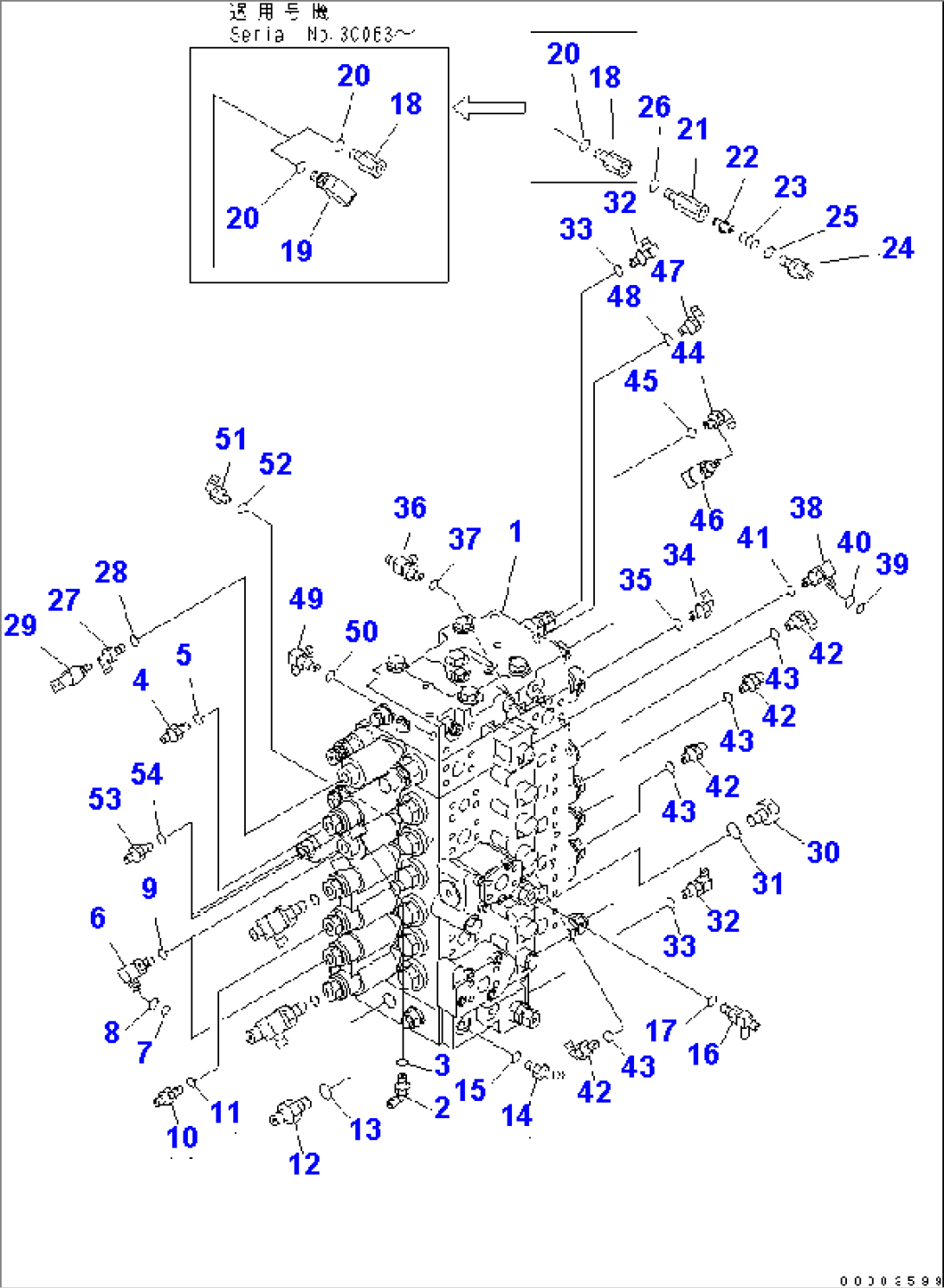 MAIN VALVE (CONNECTING PARTS) (1 ACTUATOR) (FOR ARM CRANE)