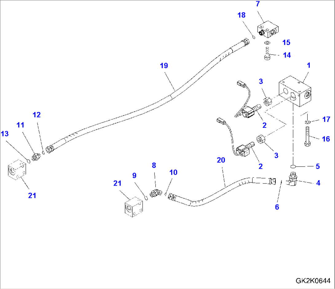 SWIVEL JOINT (HYDRAULIC PIPING) (REAR OUTRIGGER) (1/2)