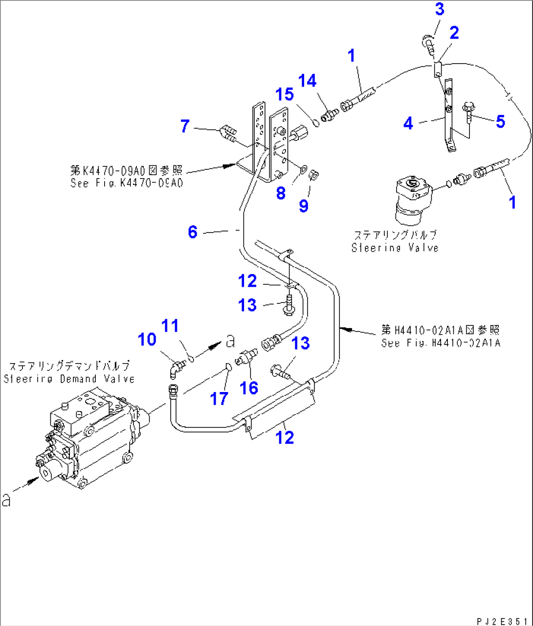STEERING HYDRAULIC LINE (STR. VALVE TO STEERING DEMAND VALVE¤1/2) (WITH ADVANCED JOY STICK STEERING)(#51001-)