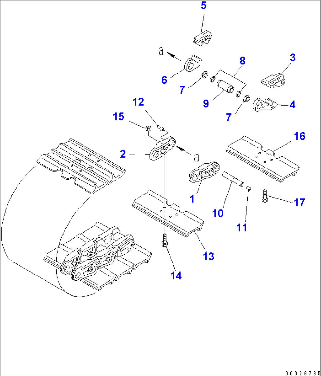 TRACK SHOE (LUBRICATE TYPE) (SINGLE GROUSER) (610MM WIDE)(#4201-)