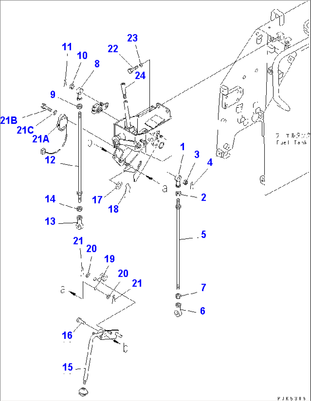 TRANSMISSION CONTROL LEVER (2/2) (D21)(#80266-)